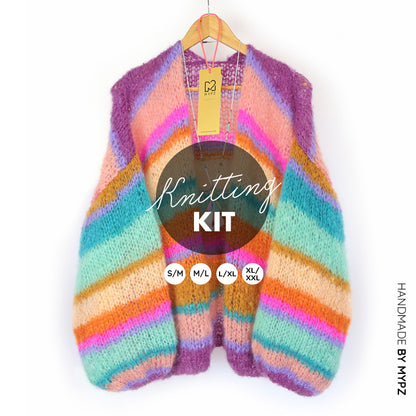 Knitting kit – MYPZ Basic Light Mohair Cardigan Crystal No10 (ENG-NL-DE)