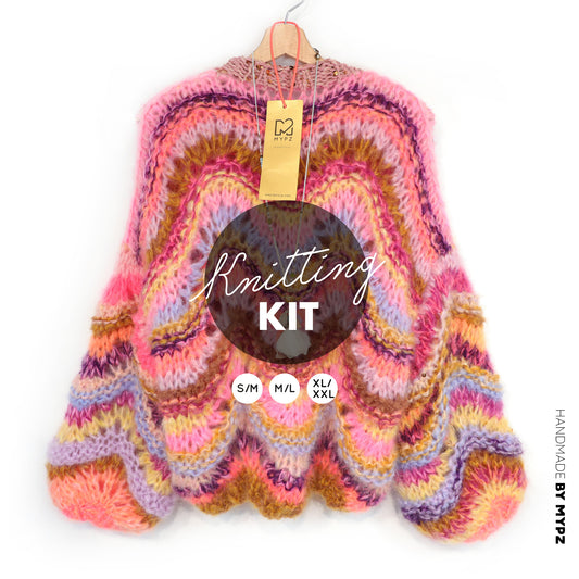 Breipakket – Chunky Mohair Pullover Colorflow Wave No.12 (ENG-NL-DE)