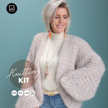 Breipakket – MYPZ kort Chunky Mohair vest Sparkling Sand No.15 (ENG-NL)
