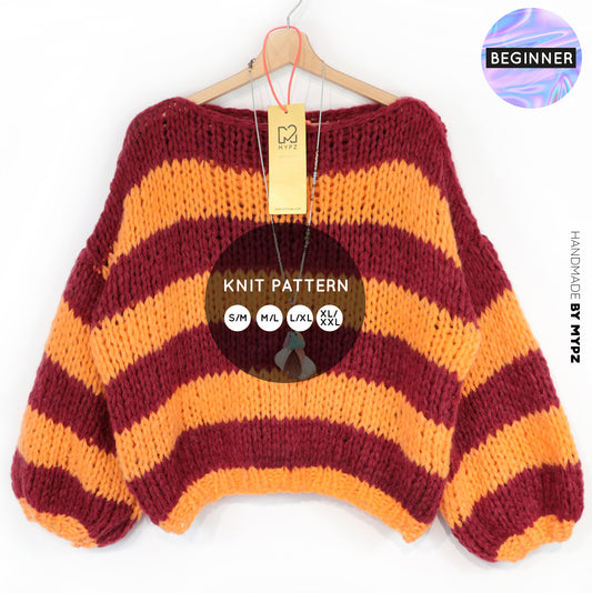 Breipatroon – MYPZ Chunky Alpaca Pullover Merlot No15 – Beginner (ENG-NL-DE)