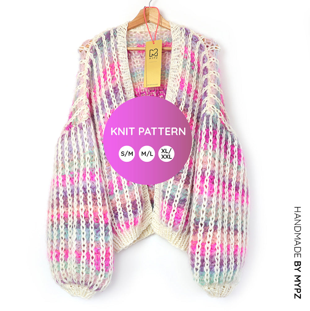 Knit Pattern – MYPZ Chunky Mohair Rib Cardigan Dusty-Pink No.12 (ENG-N ...