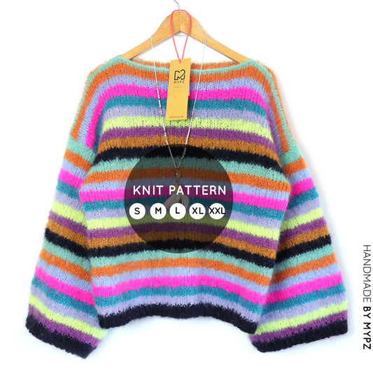 Knitting pattern - Striped mohair Pullover Dolce No6 (ENG-NL)