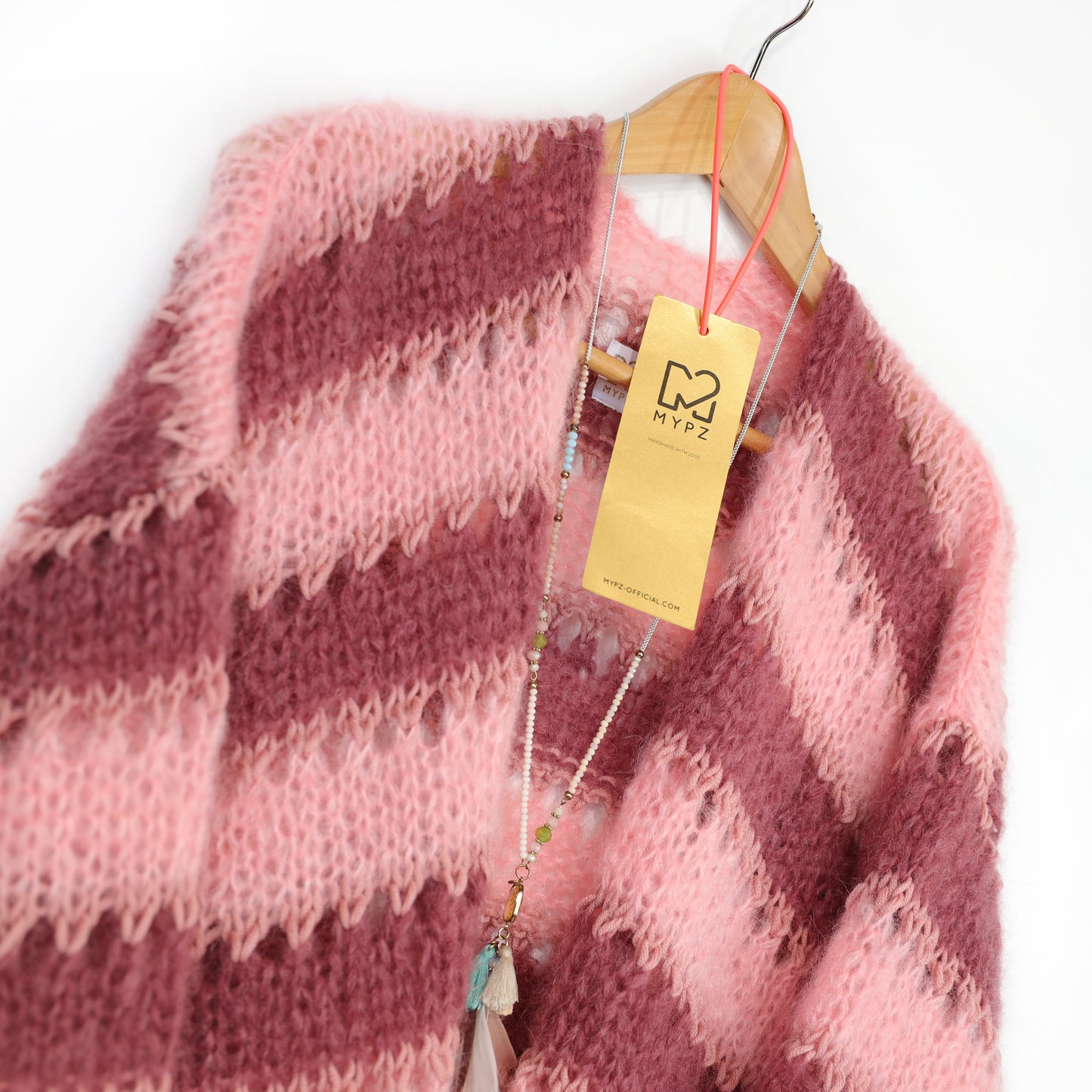 Breipakket – MYPZ kort Light Mohair Cardigan Rose Burgundy No10 (ENG-NL-DE-FR-ES)