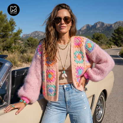 Haakpakket - MYPZ Granny square Mohair vest Marshmallow (ENG-NL-DE)