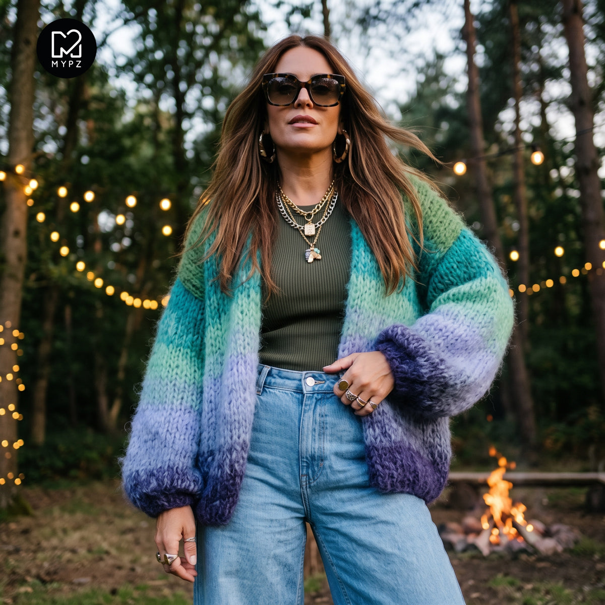 Knitting Kit – MYPZ Chunky Mohair Cardigan Mystic Lagoon No.15 (ENG-DE-NL-ES-FR-IT-DA-SV-NO) 