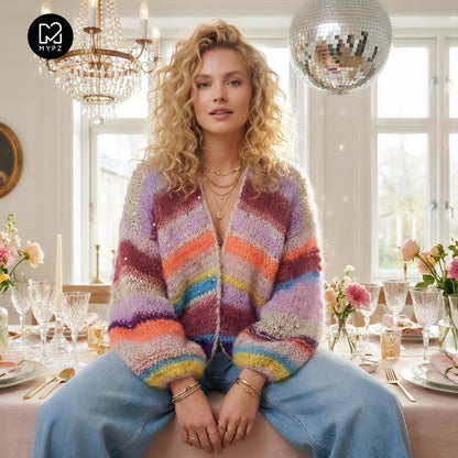 Light Mohair cardigan Mystic pastels