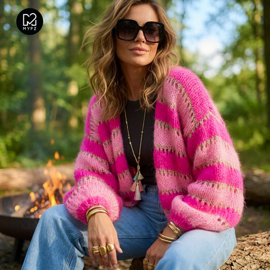 Knitting kit – MYPZ Light Alpaca Cardigan Neon Blush No.10 (ENG-NL-DE)