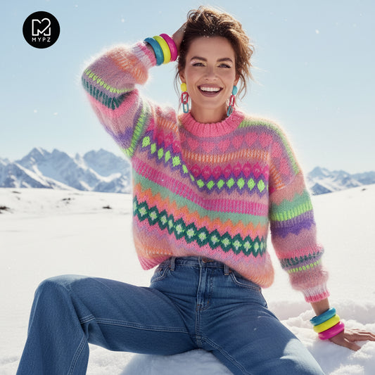 Breipatroon – Chunky Mohair Trui Pink Sugar No.6 (ENG-NL-DE)
