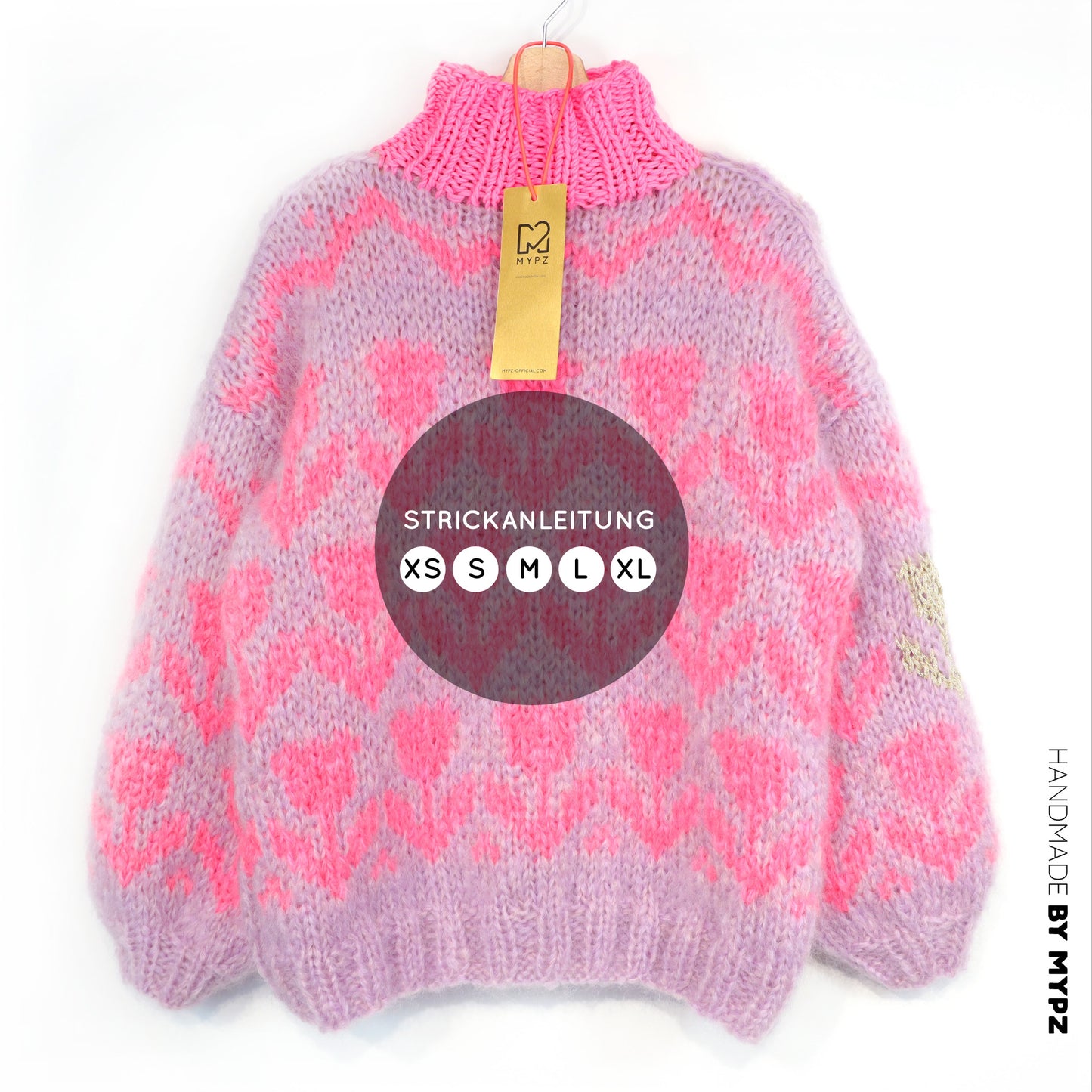 Knit pattern – MYPZ Chunky Mohair Pullover Coral Tulips No.9 (ENG-NL-DE)