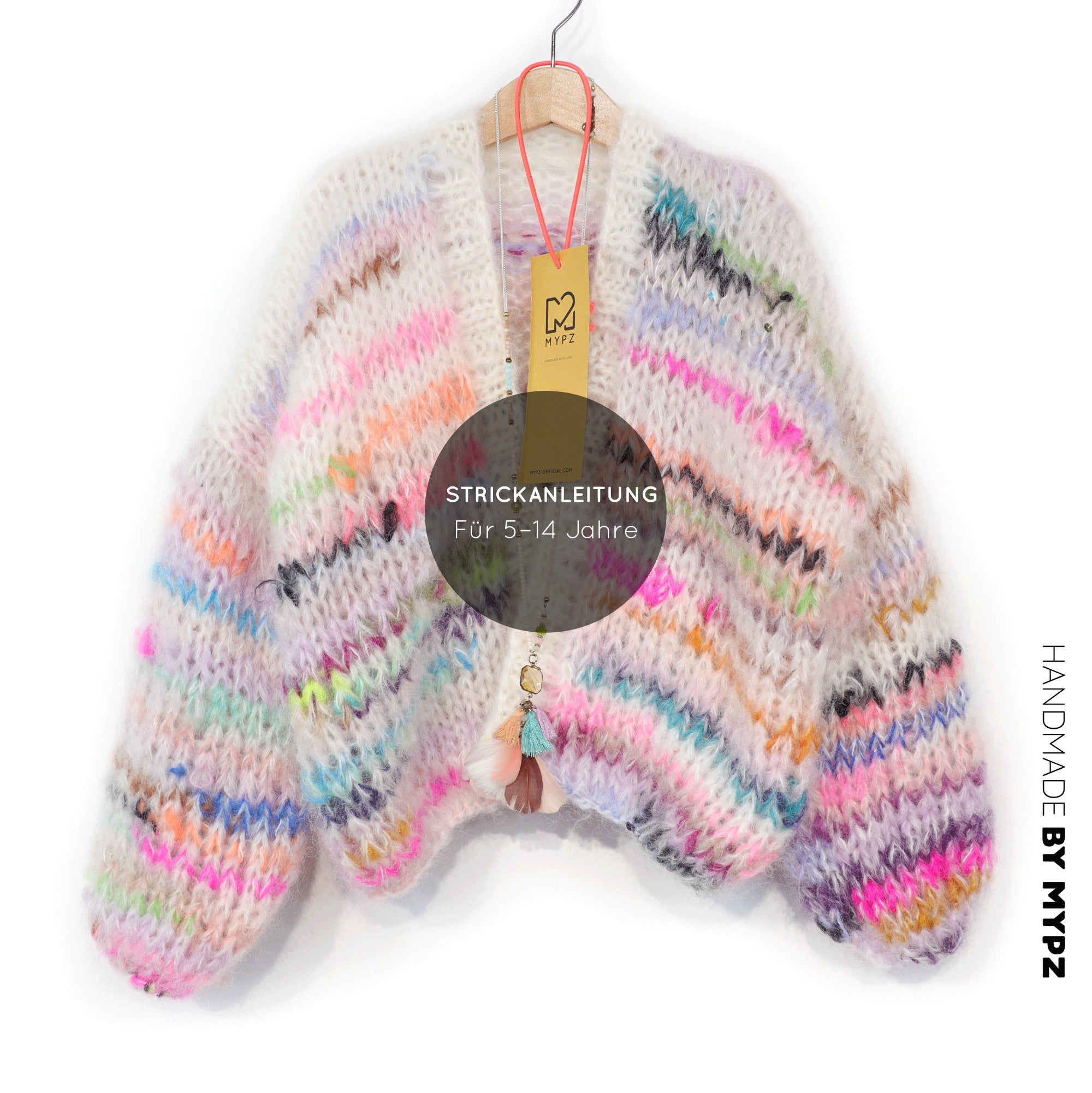Knit pattern – MYPZ Chunky Mohair kids Cardigan Scrap Yarn No12