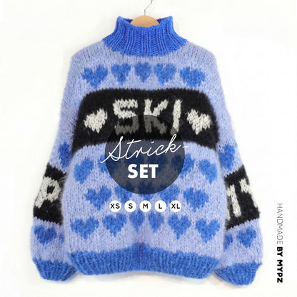 Breipakket – MYPZ Chunky Mohair trui Alpine Blue No.9 (ENG-NL-DE)