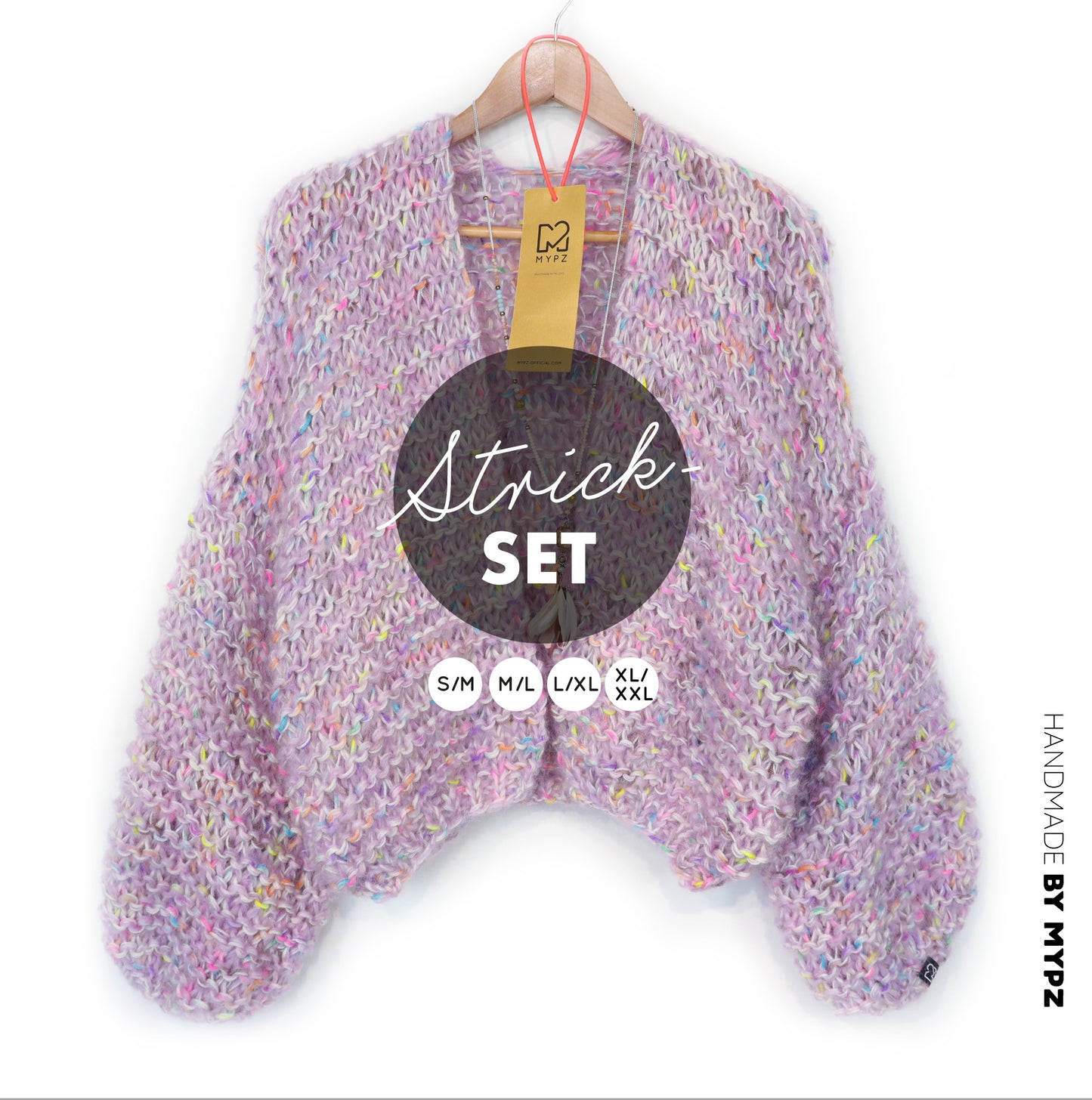 Breipakket – MYPZ kort Chunky Mohair-Merino vest Confetti Nights No.15 (ENG-NL-DE)