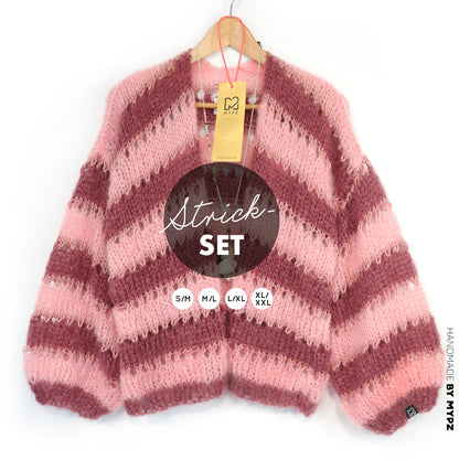 Breipakket – MYPZ kort Light Mohair Cardigan Rose Burgundy No10 (ENG-NL-DE-FR-ES)