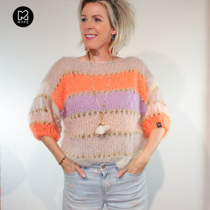 Knitting kit – MYPZ Basic Light Mohair Top Orange No10 (ENG-NL-DE-FR)