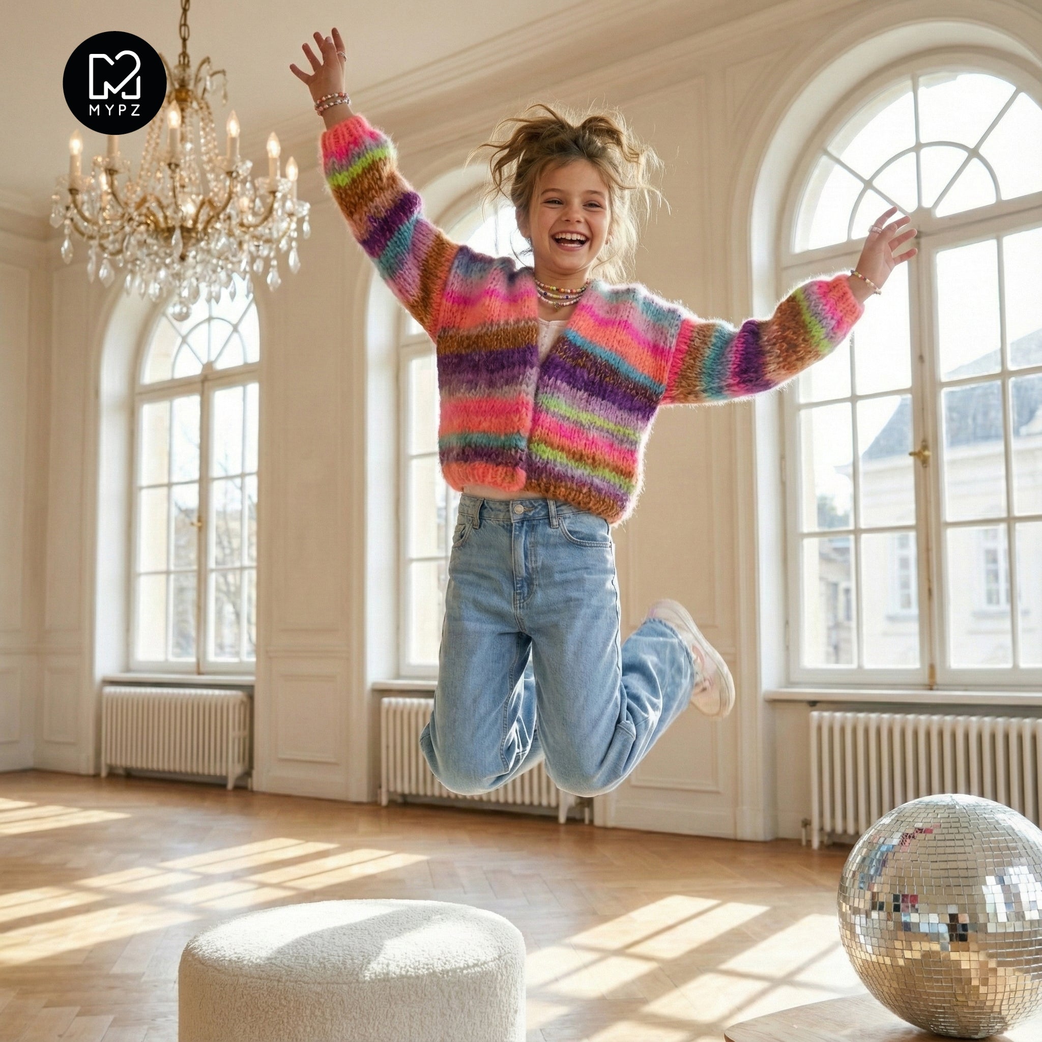 Knit pattern – MYPZ Chunky Mohair KIDS Cardigan Unicorn Glow No12