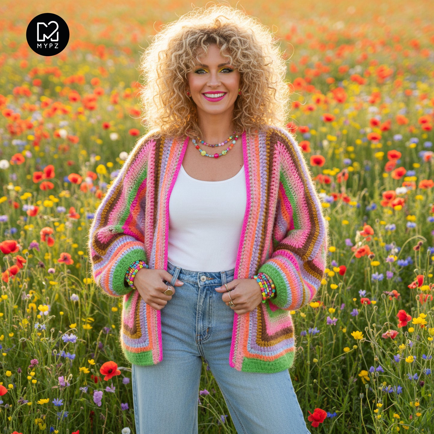 Haakpakket - MYPZ Hexagon Cardigan Vibrant Soul (ENG-NL-DE-FR-ES)