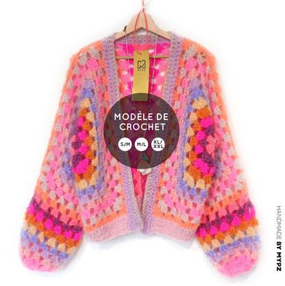 Haakpatroon - MYPZ Hexagon Cardigan Pink Vibes (ENG-NL-DE)