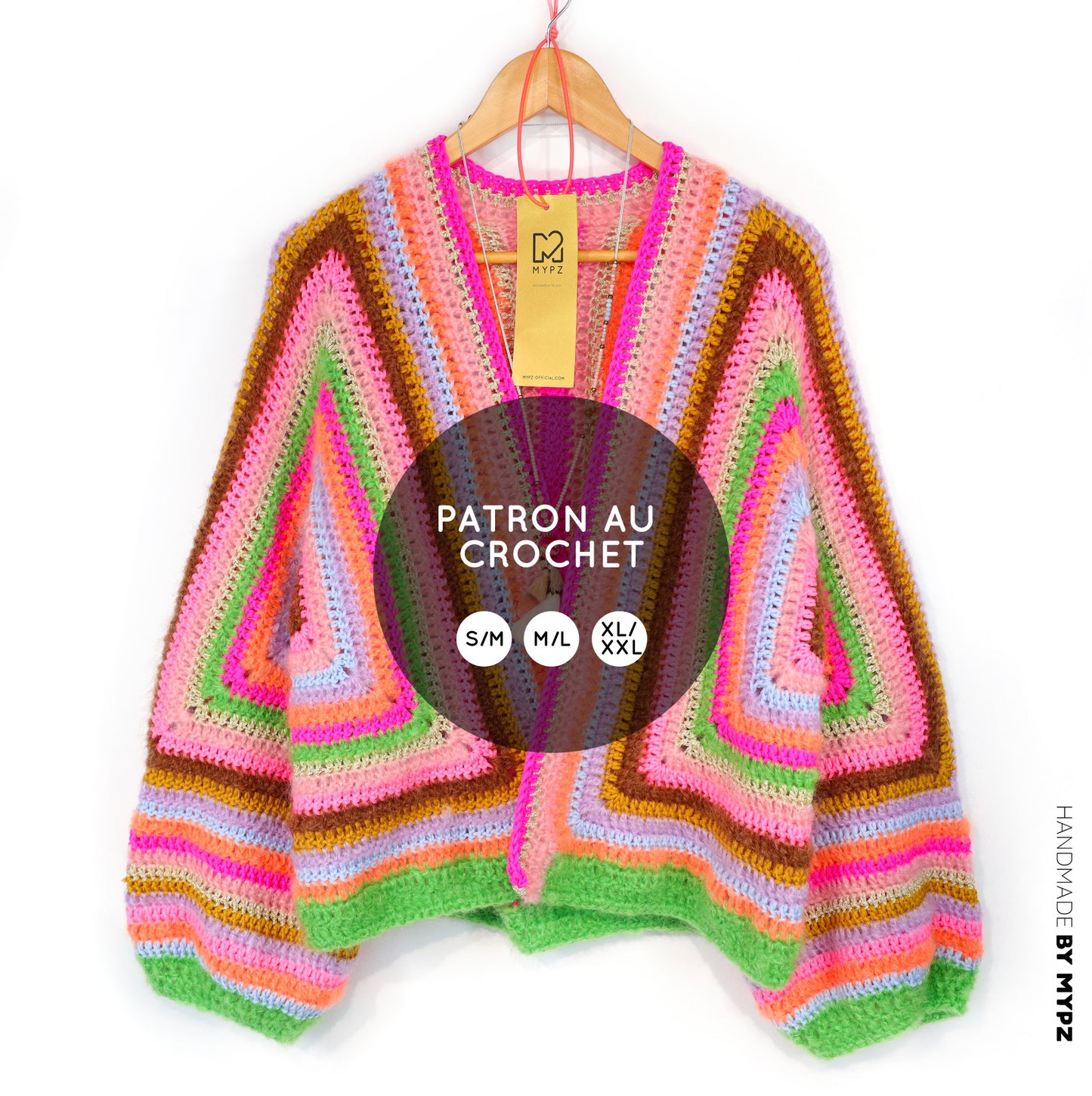 Haakpatroon - MYPZ Hexagon Cardigan Vibrant Soul (ENG-NL-DE)