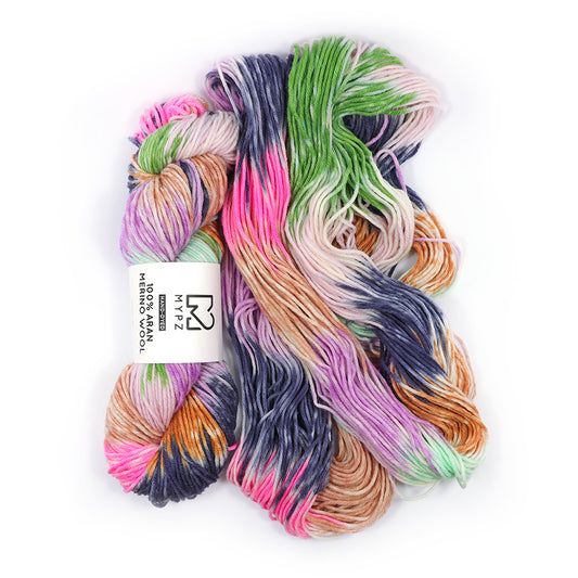 MYPZ Hand-dyed 100% Aran Merino Wool – Blossom