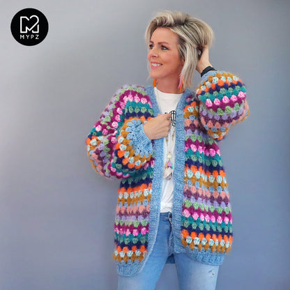 Haakpatroon - MYPZ Mohair Granny stripes vest Belly (ENG-NL)