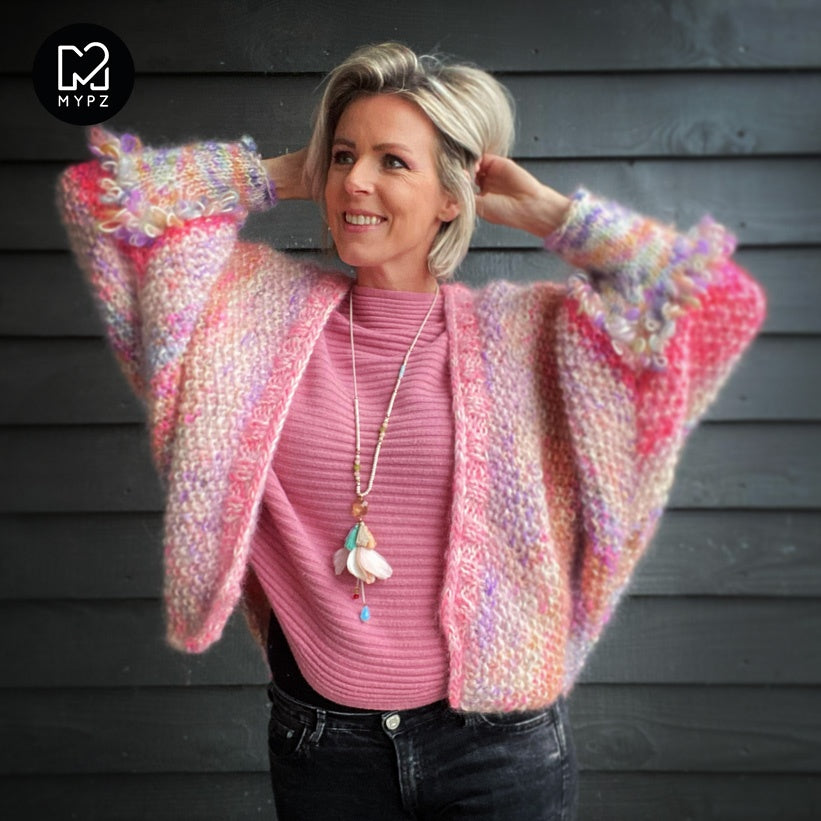 Pink loopy cardigan sale