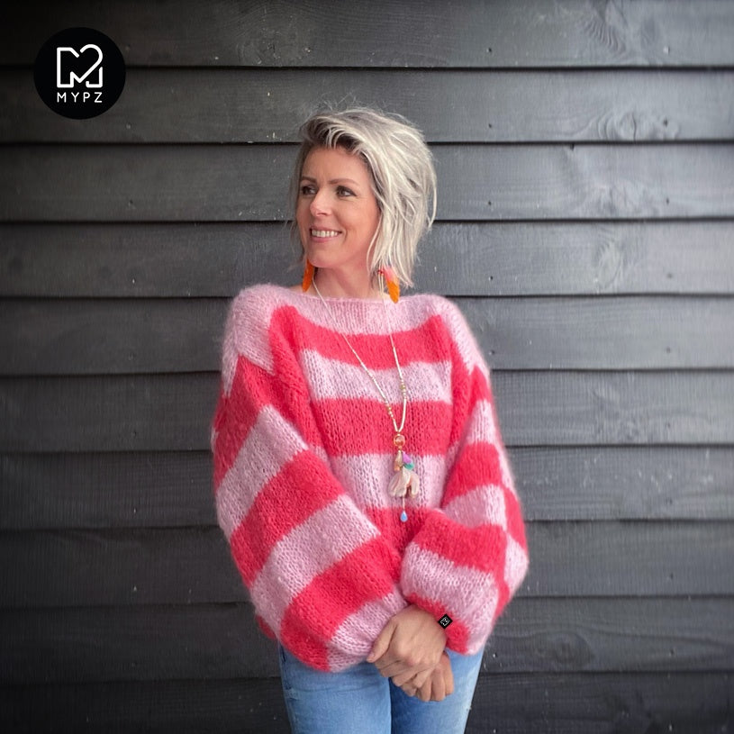 Knitting pattern - MYPZ Light striped Mohair Pullover Lemonade No8 (ENG-NL)