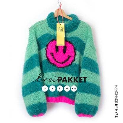 Breipakket – MYPZ light mohair trui Smiley Green No8 (ENG-NL)