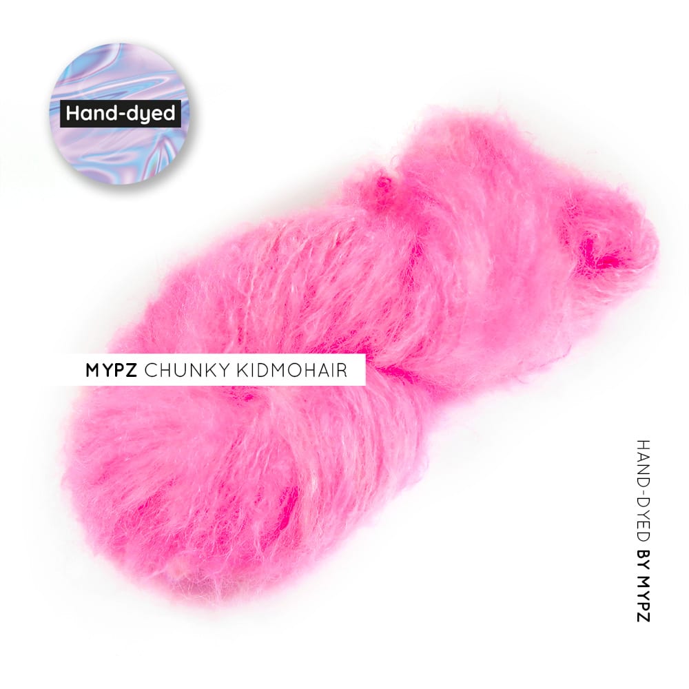 MYPZ chunky kidmohair Neon Pink hand-dyed