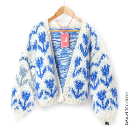 MYPZ Chunky bomber Cardigan Tulips