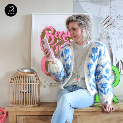 MYPZ Chunky bomber Cardigan Tulips