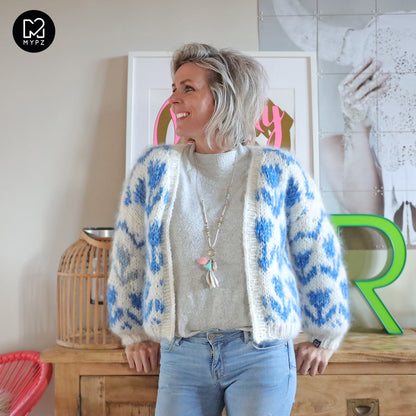 MYPZ Chunky bomber Cardigan Tulips