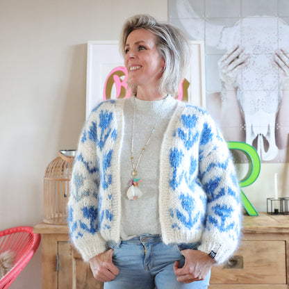 MYPZ Chunky bomber Cardigan Tulips