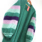 MYPZ knit pattern half long green mohair cardigan SM-ML-LXL