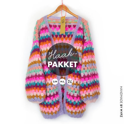 Haakpakket - MYPZ Mohair Granny stripes vest Spirit (ENG-NL)