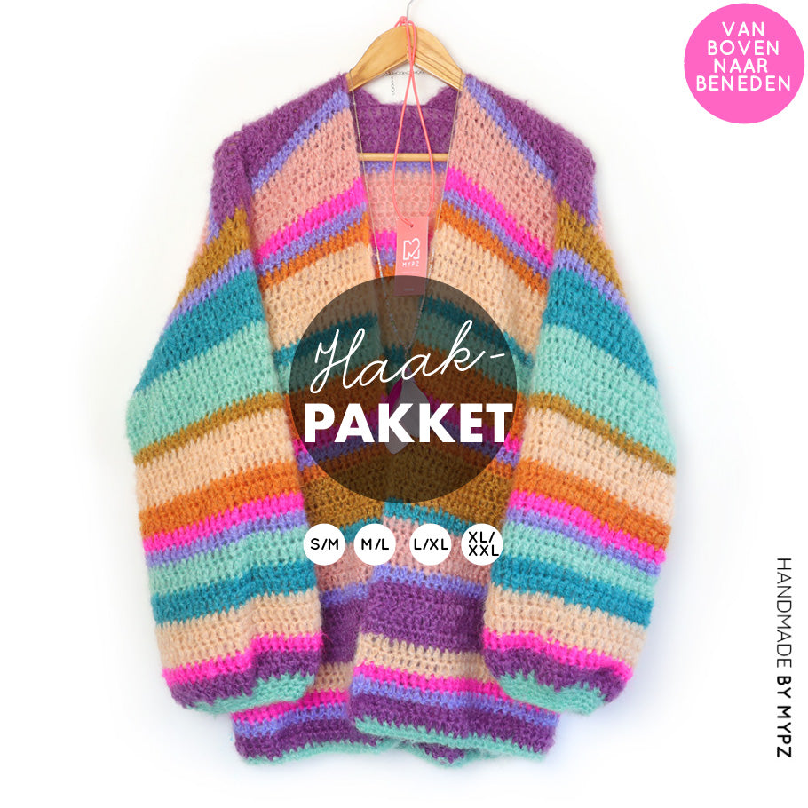 Crochet kit - Chunky Mohair cardigan Gemstone (ENG-NL) – MYPZ 