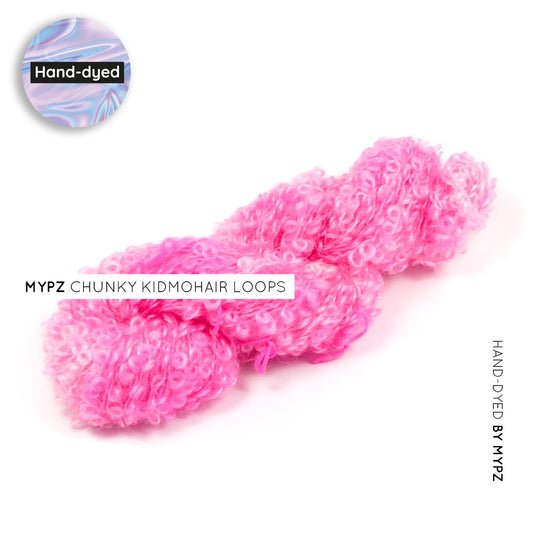MYPZ hand-dyed chunky kidmohair loops Neon pink