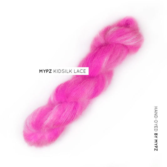 MYPZ hand-dyed Kidsilk lace Neon pink