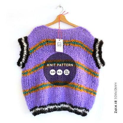 MYPZ knitting pattern basic chunky mohair spencer 2sided