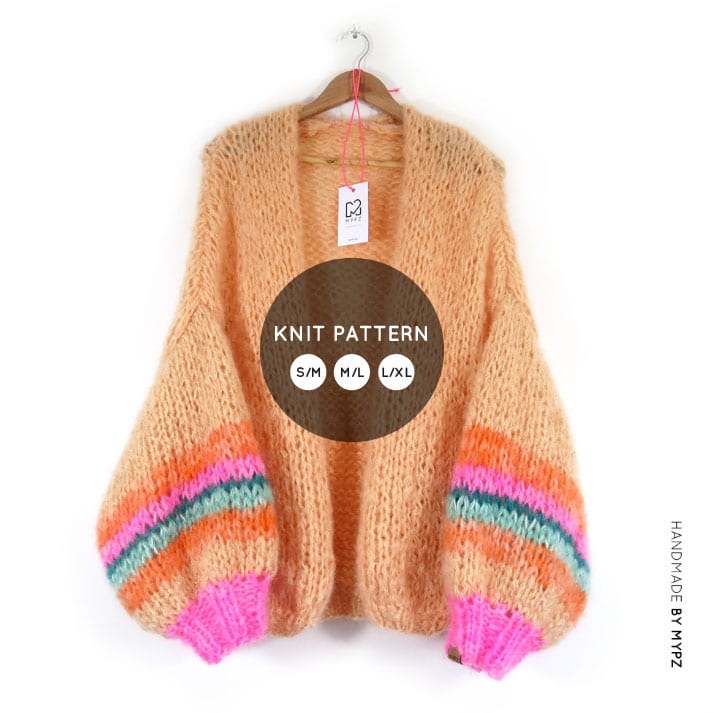 Knitting Kit – MYPZ Basic Chunky Cardigan Creme No.15 (ENG-NL-DE-ES-FR)