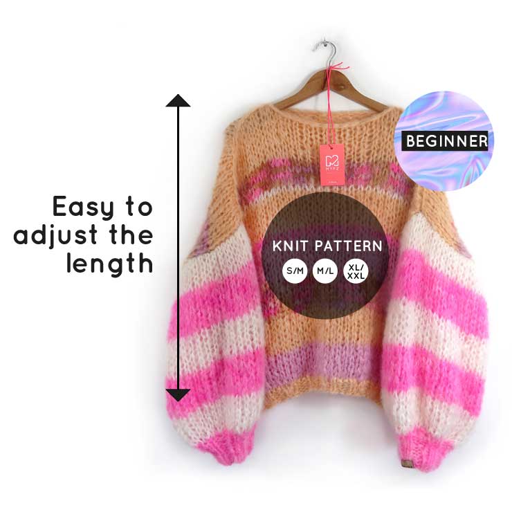 Knitting Kit - MYPZ Basic Chunky Pullover Soft Love - Beginner (ENG-NL)