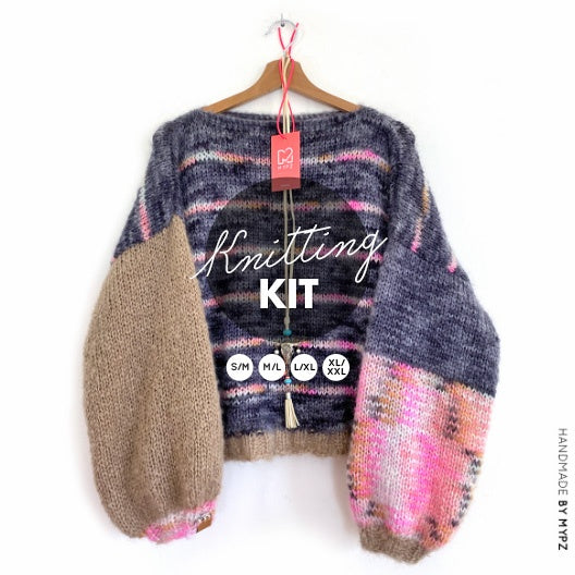 MYPZ knitting kit Chalk Black mohair pullover no6