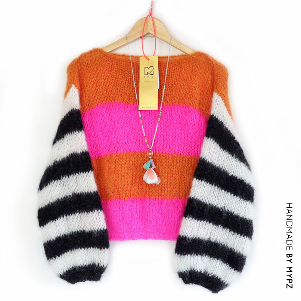 Breipakket – MYPZ Basic Light Mohair Pullover Orange-Pink no10 (ENG-NL)