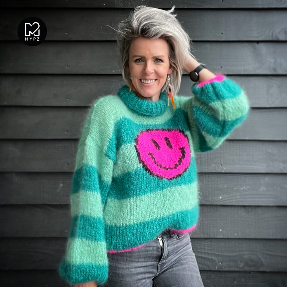 MYPZ Light mohair pullover Smiley Green