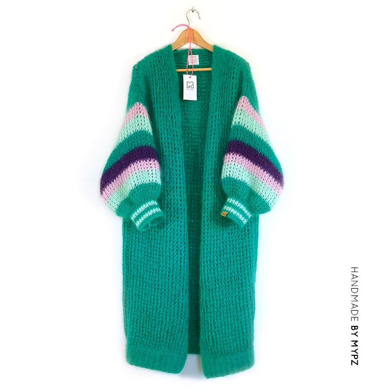 Crochet pattern – MYPZ long green mohair cardigan (ENG-NL)