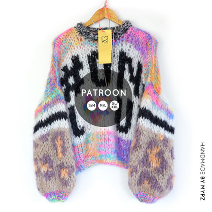 Breipatroon – MYPZ Chunky Mohair trui #ONELOVE No15 (ENG-NL)