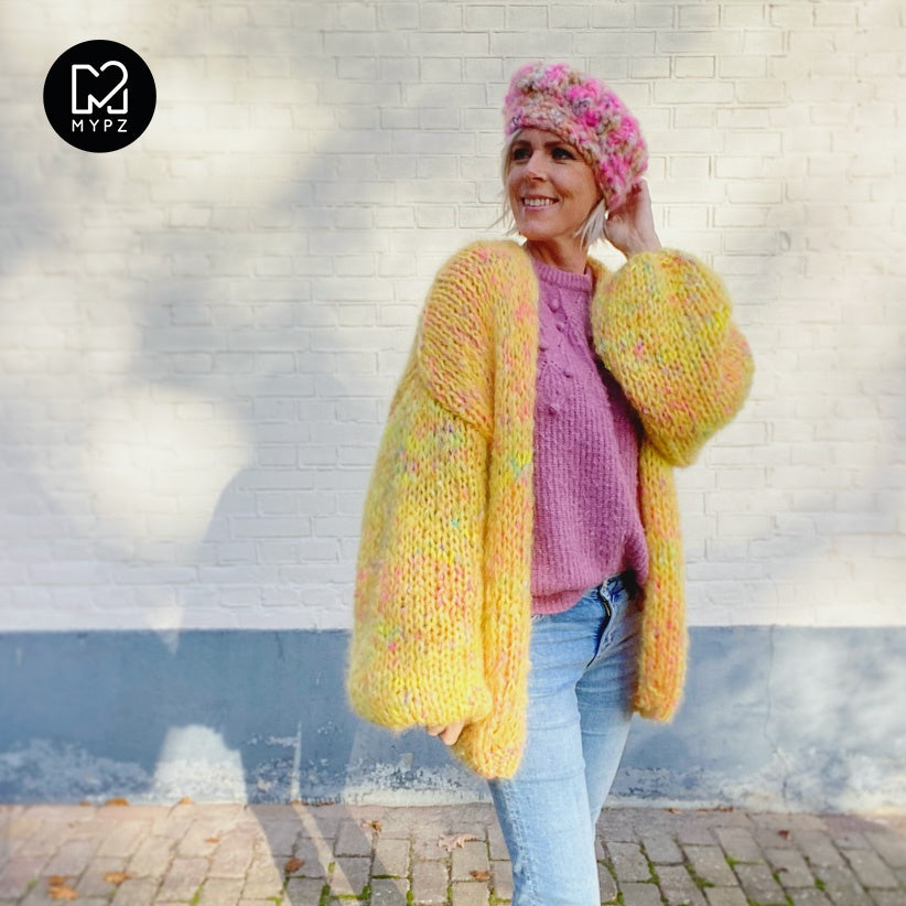 MYPZ Chunky Mohair Cardigan Yellow Pops