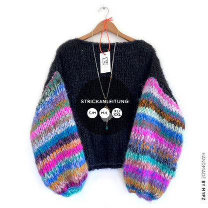 Breipatroon – MYPZ basic chunky mohair trui Gaudy NO.15 for beginners (ENG-NL-DE)